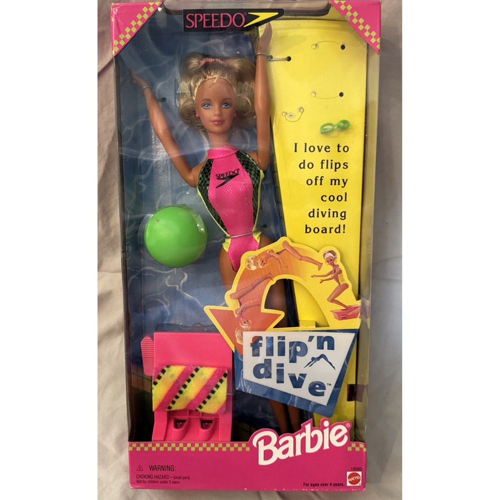 Vintage Barbie Speedo Flip 'N Dive Doll Mattel 1997 New In Box NIB Not Opened